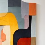 Modern Abstract Irregular Shape Vibrant Premium Hand Tufted Colorful Woolen Area Rug