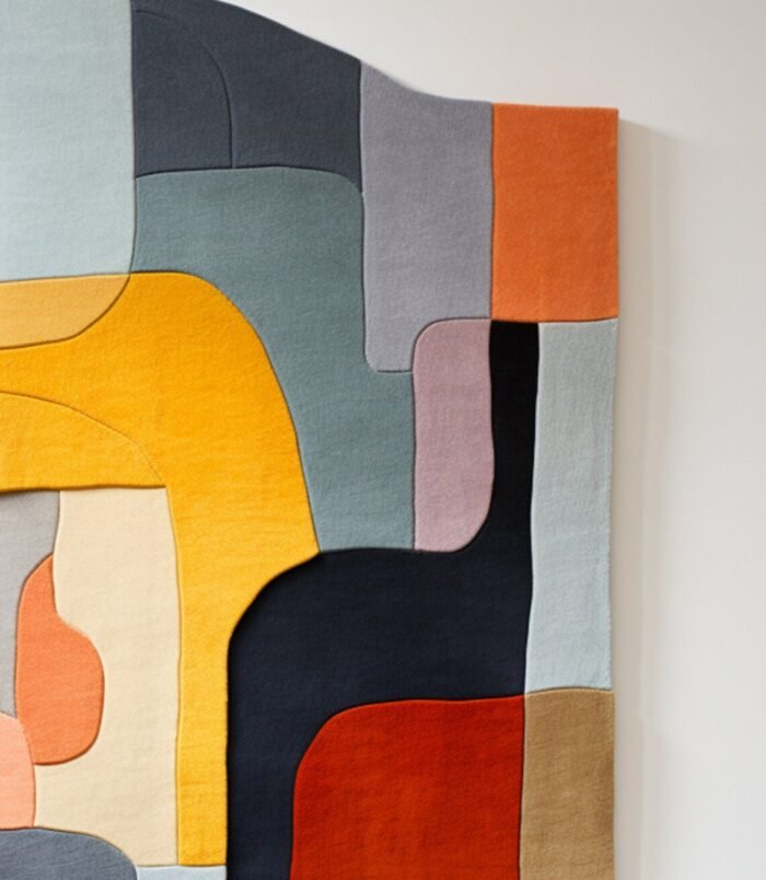 Modern Abstract Irregular Shape Vibrant Premium Hand Tufted Colorful Woolen Area Rug