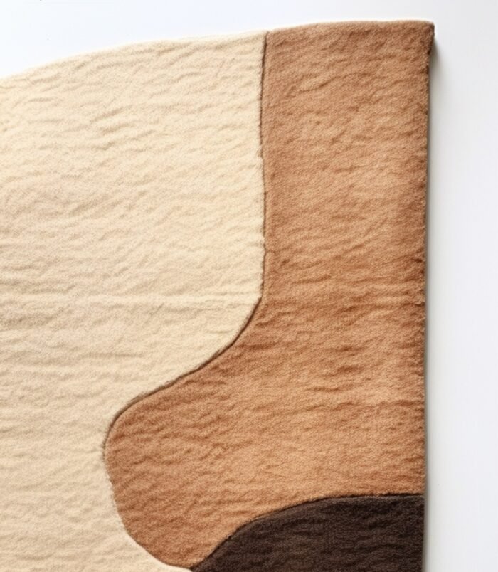 Earthy abstract rug featuring a blend of warm neutral tones in an organic pattern for contemporary interiors.