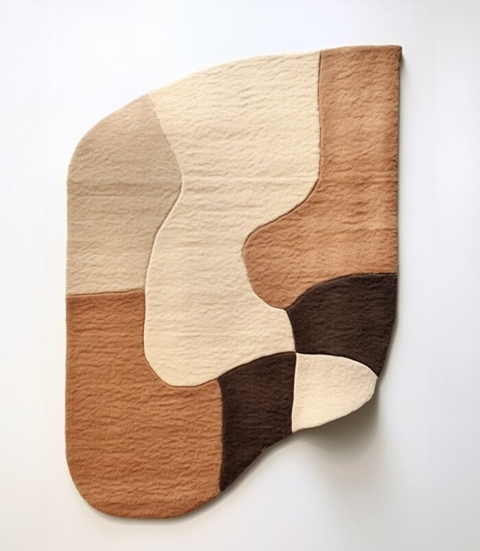 Earthy abstract rug featuring a blend of warm neutral tones in an organic pattern for contemporary interiors.