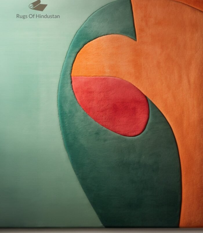 Modern Abstract Rectangular Shape Soft Wool Handmade Hand Tufted Area Rug