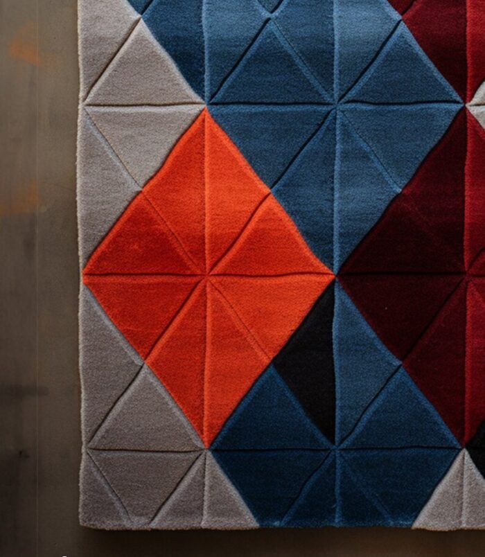 Handwoven Bohemian geometric wool rug with black and white pattern for stylish and cozy interiors.